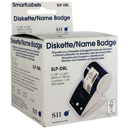 Seiko SLP-DRL Name Badge Labels  54x70mm - www.DiscountTillRolls.ie